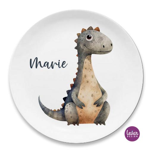 Kinderteller Dino | Zauberhafter Melamineller mit Namen BPA frei | Artikelnummer: kiteflha18 -4