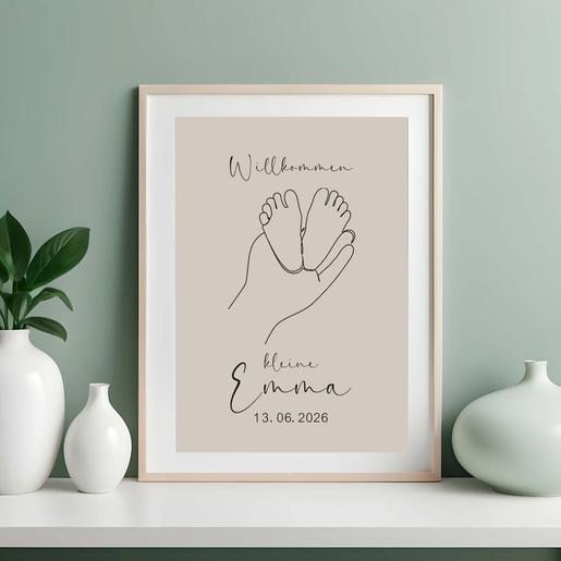 Line Art personalisiertes Geburtsposter | Zauberhafte Geschenkidee zur Geburt für Jungen & Mädchen | Artikelnummer: 76232280 -4