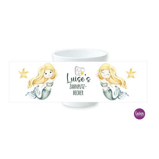 Zahnputzbecher Zahnbecher Nixe | Zahnbecher aus Melamin, BPA frei und hergestellt in Deutschland | Artikelnummer: 1330-2847-2631 -1