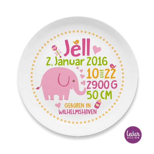 Geburtsteller Taufteller Taufgeschenk  | Kinderteller mit Geburtsdaten aus Melamin BPA frei | Artikelnummer: 84805755 -4 1