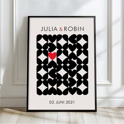 Personalisierte Wohnposter | Bauhaus Stil | Aquarell Fineartkunstdruck mit Namen personalisiert | Artikelnummer: 5655-0067-33434 58