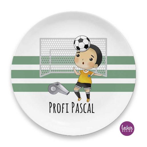 Fussball Melaminteller für Kinder | Eßteller mit Namen personalisierbar, BPA frei | Artikelnummer: 1262-2762-4248 -2