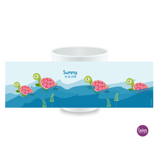 Kinderbecher, Kindertasse Schildkröten | Trinkbecher aus Melamin BPA frei | Artikelnummer: 8732-3551-7037 -1