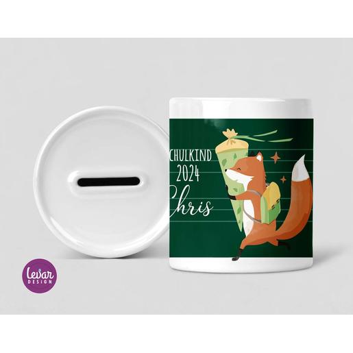 Spardose Schlau wie ein Fuchs | Tolle Spardose mit Wunschnamen | Artikelnummer: 4455456 -1