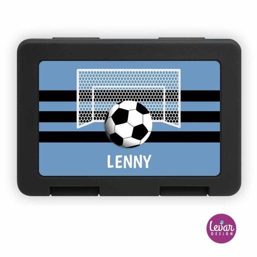 Personalisierte Brotdose Fußball für Kinder | Tolle Brotdose mit Namen personalisiert Kindergarten, Schule & Sport | Artikelnummer: 67230711 -1