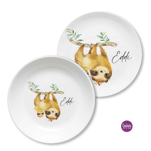 Kindergeschirr Set, Kinderteller Faultier  | Kinderteller aus Melamin BPA frei | Artikelnummer: 55199123 -2