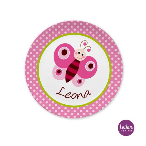 Melaminteller Schmetterling | Kinderteller mit Namen BPA frei | Artikelnummer: kitefschm -1