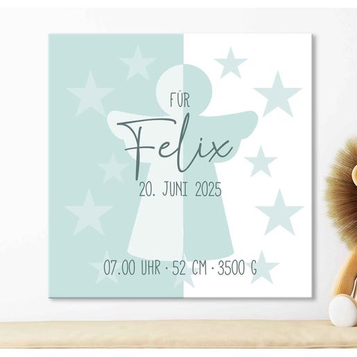 Schutzengelbild zur Geburt für Kinder | Personalisiertes Geschenk zur Geburt oder Taufe für Babys | Artikelnummer: 12316130-56