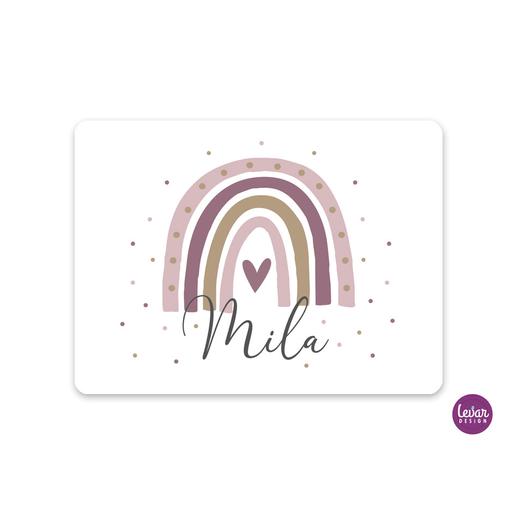 Tischset, Platzdeckchen, Regenbogen | Abwischbares Tischset mit Namen personalisiert | Artikelnummer: 1145-4411-3814 -1