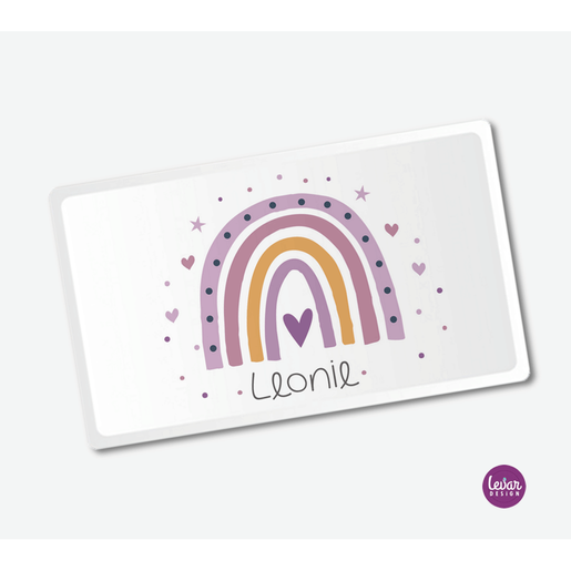 Kindergeschirr Regenbogen mit Namen personalisiert | Kindergeschirr Set aus Melamin, BPA frei | Artikelnummer: 2568-4664-8381 -4
