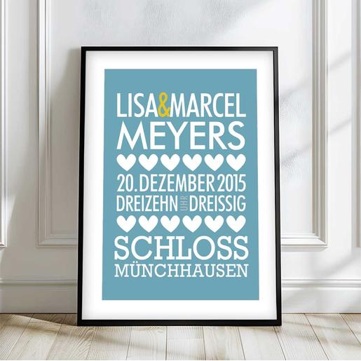 Personalisiertes Poster zur Hochzeit | Aquarell Fineartkunstdruck mit Namen personalisiert | Artikelnummer: 5655-0067-33434 57 Kopie