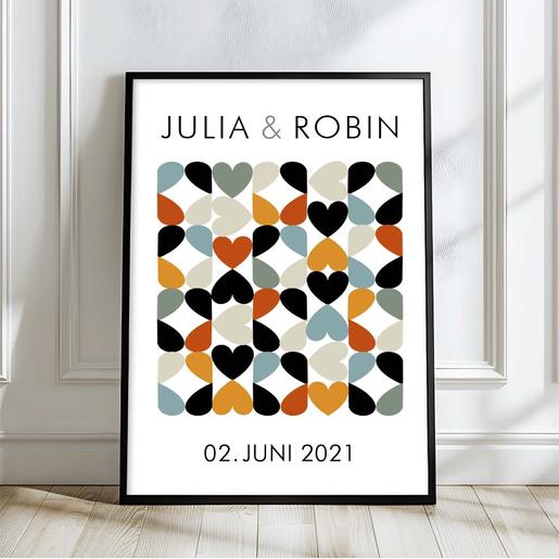 Personalisierte Wohnposter | Bauhaus Stil | Aquarell Fineartkunstdruck mit Namen personalisiert | Artikelnummer: 5655-0067-33434 5