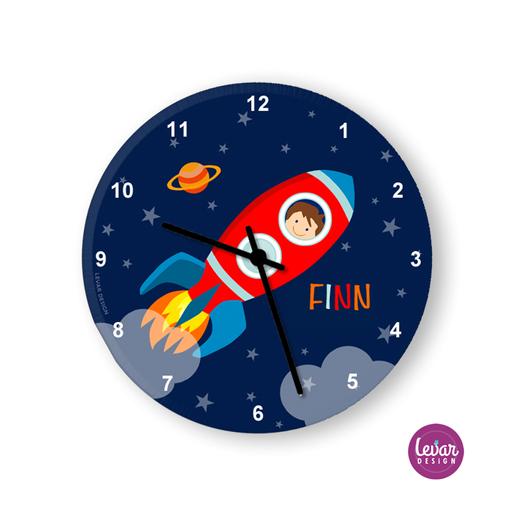 Wanduhr Rakete | Personalisiertes Geschenk zur Geburt oder Taufe für Kinder | Artikelnummer: 125552943 Kopie