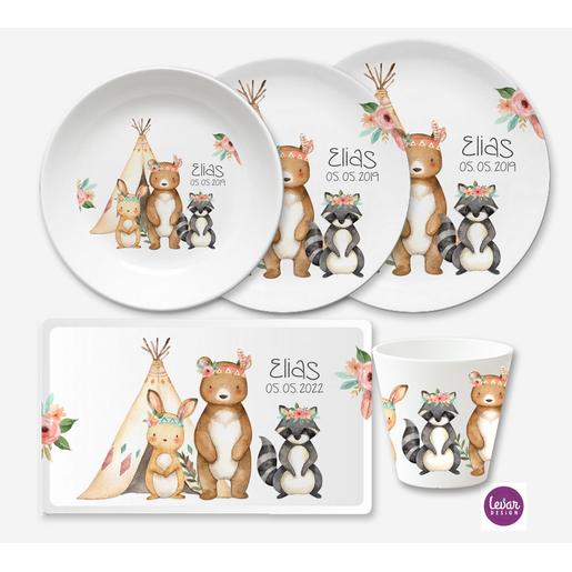 Kindergeschirr Set 5 teilig Woodland | Geschirrset aus Melamin und BPA frei für Kinder | Artikelnummer: 3035-2380-6881 Kopie