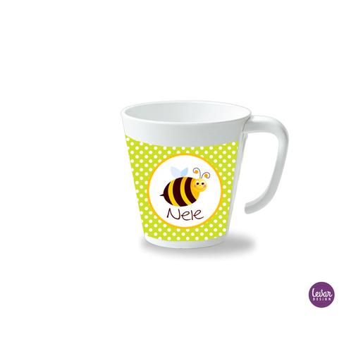 Kinderbecher mit Henkel, Biene  | Henkelbecher groß, 325 ml,  Ø 9,7 cm, Höhe 10 cm | Artikelnummer: henkbechbiene Kopie