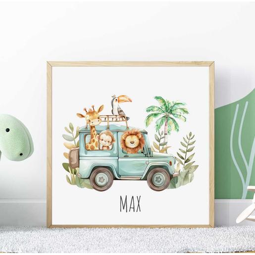 Kinderzimmerbild, Safari Jeep | Hochwertiger Finartkunstdruck | Artikelnummer: 8735-2021-4135 Kopie
