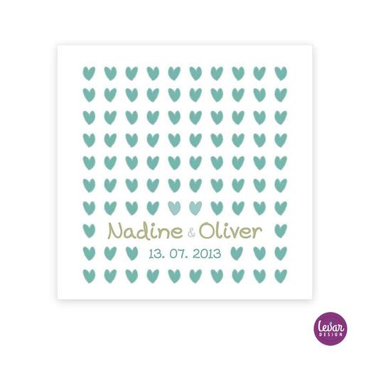 Fineart-Kunstdruck Herzen weiß/mint |  | Artikelnummer: 49363686 -3