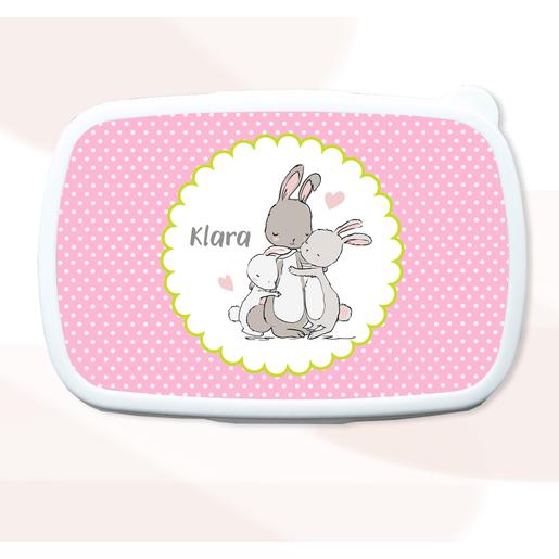 Schöne Brotdose für Mädchen | Hase | Personalisierte Geschenke für Kinder | Tolle Brotdose mit Namen personalisiert | Artikelnummer: 106806231 -1