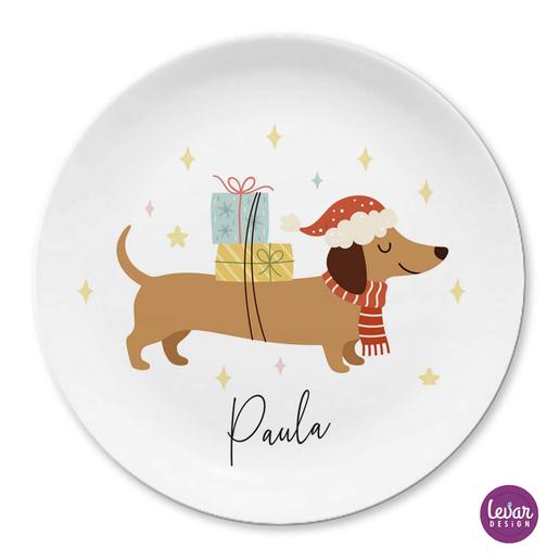 Dackel Weihnachtsteller, Nikolausteller Lebkuchenhaus | Kinderteller aus Melamin BPA frei ♥ Made in Germany ♥  | Artikelnummer: 3473-2267-4365 Kopie