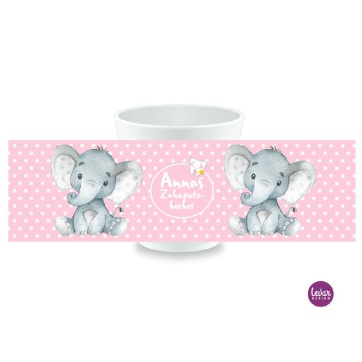 Zahnputzbecher Baby Elefant | Becher aus Melamin BPA frei | Artikelnummer: 1178-4034-7621 -2