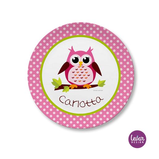 Kinderteller Eule | Großer Teller aus Melamin  | Artikelnummer:  	68118184 -1