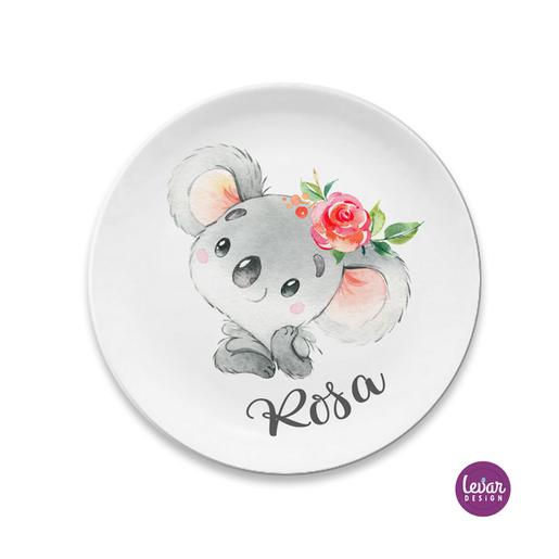 Kinderteller mit Name Koala | Kinderteller mit Namen personalisierbar aus Melamin, BPA frei | Artikelnummer: 3213-4320-0207