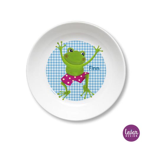 Melaminteller tief/Schale Frosch | Kinderteller mit Namen BPA frei | Artikelnummer: 36839777 -1