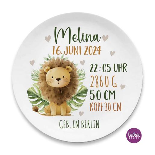 Geburtsteller, Taufteller Waldtiere für Kinder | Melaminteller mit Namen für Kinder | Hochwertiger Melaminteller für Kinder | Artikelnummer: 2715-1541-1784 -13