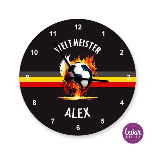 Wanduhr, Kinderzimmer Uhr, Fußball | Personalisiertes Geschenk für Jungs | Artikelnummer: 1758-1483-6128 -2