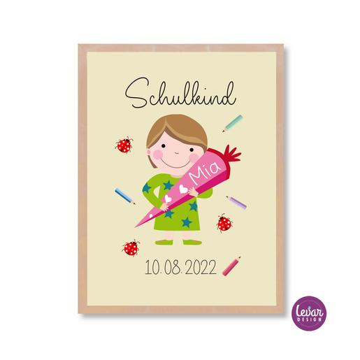 Mädchen Schulkind Kunstdruck  | Hochwertiger Kunstdruck auf Aquarellpapier | Artikelnummer: 1068-8001-1823 -2