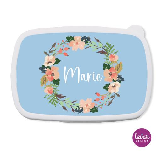 Blumenkranz, Blüten, Brotdose für Kinder mit Namen  | Tolle Brotdose mit Namen personalisiert | Artikelnummer: 13820871 -2
