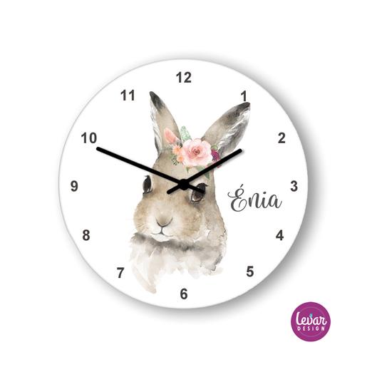 Kinderzimmer Uhr Hase | Schöne Kinderzimmeruhr mit leisem Laufwerk | Artikelnummer: 8481-1181-5085 Kopie