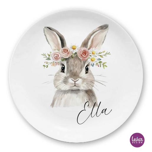 Hase personalisierter Osterteller  | Großer Teller aus Melamin, BPA frei und hergestellt in Deutschland | Artikelnummer: 2123242526