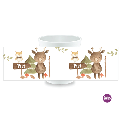 Kinderbecher Waldtiere, Elch | Becher mit Namen aus Melamin BPA frei | Artikelnummer: 55199128 -5