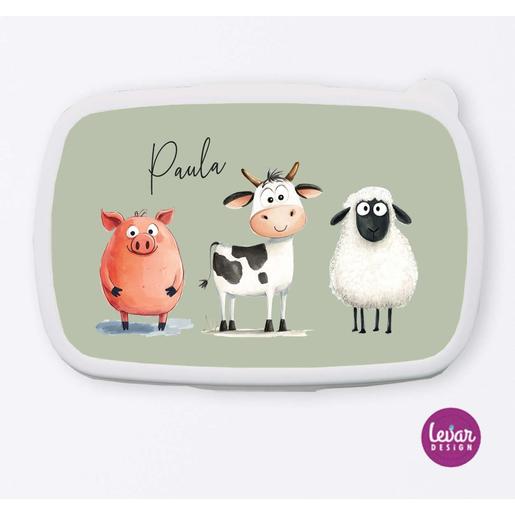 Brotdose für Kinder, Bauernhof | Tolle Brotdose mit Namen personalisiert | Artikelnummer: 13820875