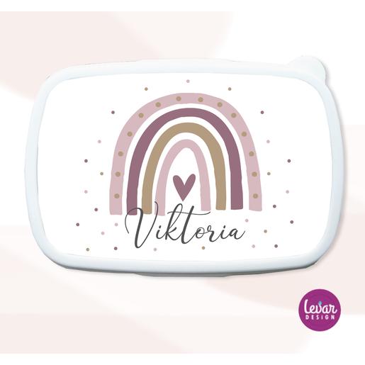 Tolle Brotdose für Mädchen und Jungen | Regenbogen | Personalisierte Geschenkidee für Kinder | Tolle Brotdose mit Namen personalisiert | Artikelnummer: 1708-8314-1221 Kopie