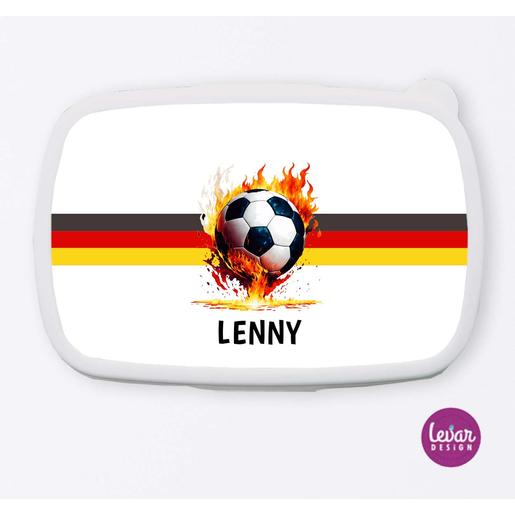 Personalisierte Brotdose Fußball für Kinder, Kindergarten, Schule & Sport | Tolle Brotdose mit Namen personalisiert | Artikelnummer: 7665-7135-5351 -2