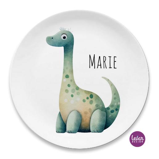 Kinderteller Dino | Zauberhafter Melamineller mit Namen BPA frei | Artikelnummer: kiteflha18 -3