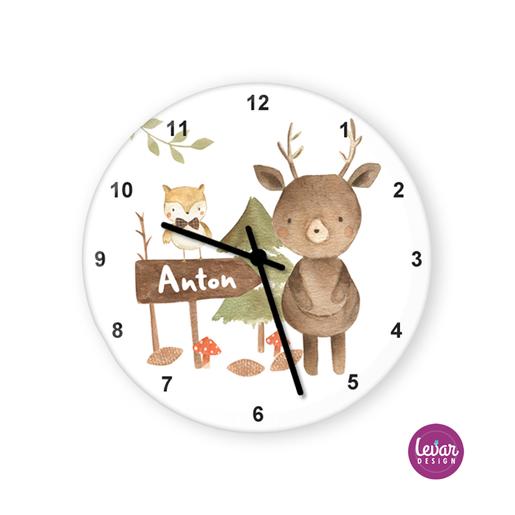 Personalisierte Wanduhr Waldtiere | Wanduhr Fuchs | Artikelnummer: 4381-6510-1660 -2