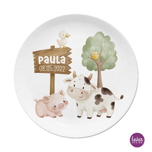 Bauernhof Kindergeschirr Set mit Namen | Personalisiertes Kindergeschirr aus Melamin, 2 teilig | Artikelnummer: 54580319 -12