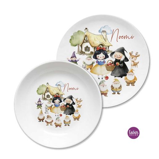 Kindergeschirr Set Melamin, Schneewitchen | Kinderteller mit Namen personalisiert, BPA frei, hergestellt in Deutschland | Artikelnummer: 3805-8170-1258 Kopie