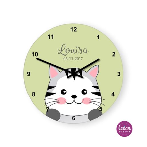 Kinderzimmer Uhr Katze | Wanduhr für Kinder | Artikelnummer: 125555272 -3