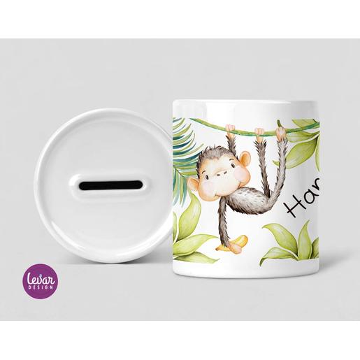 Spardose Dschungel Affe | Schöne Spardose mit Wunschnamen | Artikelnummer: 1363-7073-0662