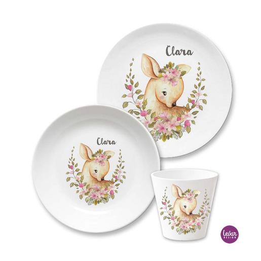 Kindergeschirr Set Waldtiere | 3teiliges Geschirrset aus Melamin und BPA frei für Kinder | Artikelnummer: 1458-5682-4154 Kopie Kopie