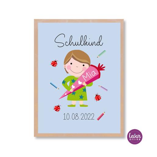 Mädchen Schulkind Kunstdruck  | Hochwertiger Kunstdruck auf Aquarellpapier | Artikelnummer: 1068-8001-1823 -1