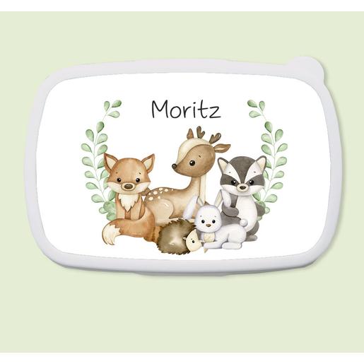 Brotdose für Kinder Waldtiere | Tolle Brotdose mit Namen personalisiert | Artikelnummer: 3618-8724-4031 -2