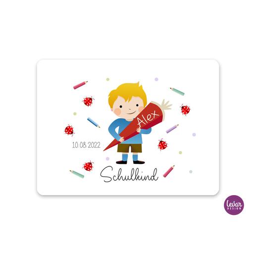 Tischset, Platzdeckchen, Schulkind | Abwischbares Tischset mit Namen personalisiert | Artikelnummer: 3168-1620-0548 -1