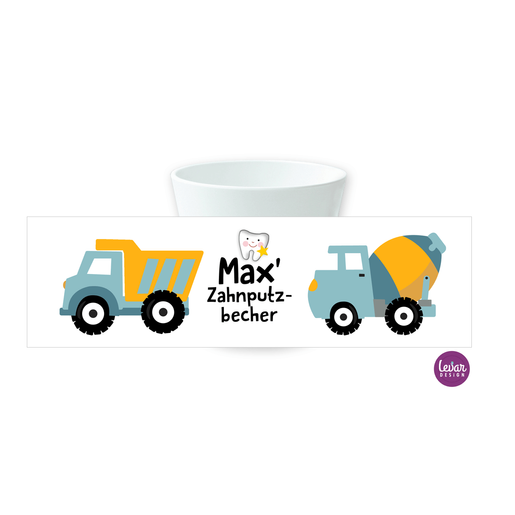 Zahnputzbecher Autos für Kinder | Becher aus Melamin BPA frei, hergestellt in Deutschland | Artikelnummer: 7284-0046-8226