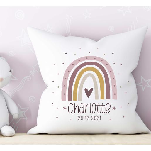 Weiches personalisierbares Kissen mit Füllung - Regenbogen  | Zauberhaftes Kissen mit Namen für Kinder | Artikelnummer: 7602-7515-8705 -1