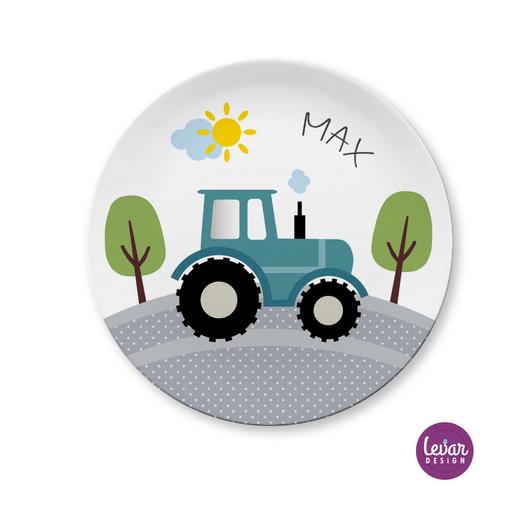 Kinderteller Traktor Bauernhof | Melaminteller BPA frei und hergestellt in Deutschland | Artikelnummer: 2355234 -3 Kopie